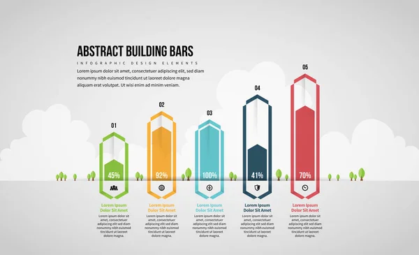 Infographie des barres de construction abstraites — Image vectorielle