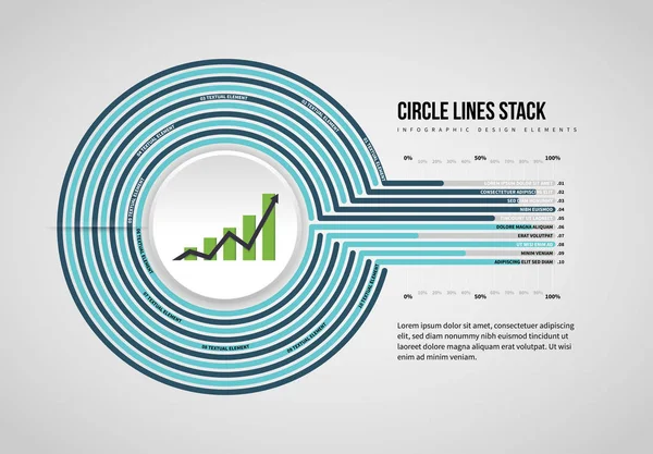 Linhas de Círculo Stack Infográfico — Vetor de Stock