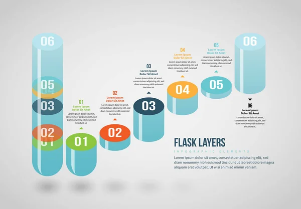 Infografika vrstev baňky — Stockový vektor