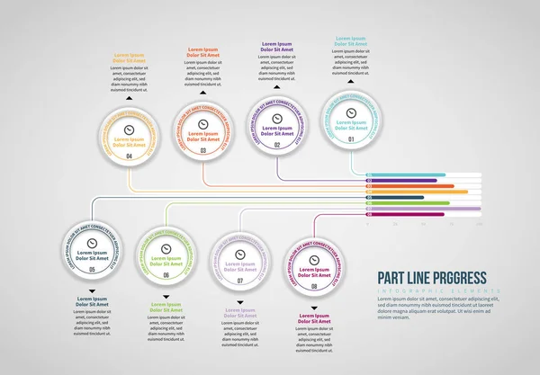 Teilzeile Fortschritt Infografik — Stockvektor