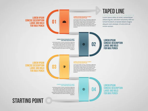 Infografik med tejpade linjer — Stock vektor