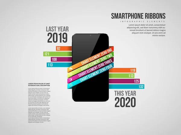 Infografía de cinta de Smartphone — Vector de stock