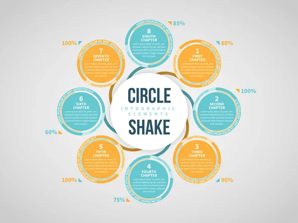 Circle Shake Infographic — Stockový vektor