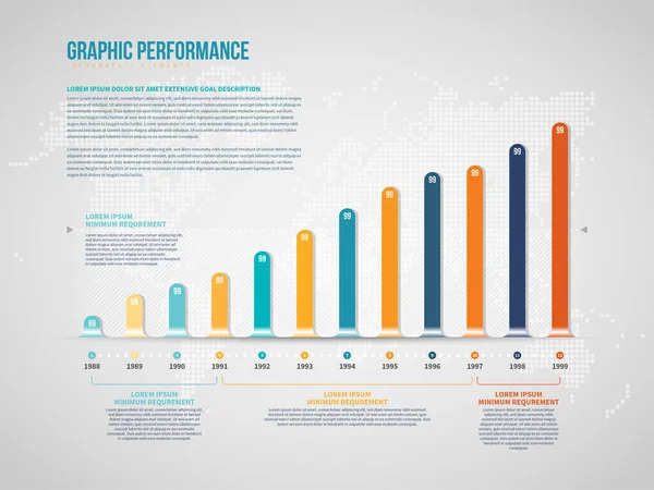 Vektorillustration Grafisk Prestanda Infographic Design Element — Stock vektor