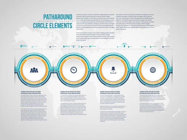 圆环路径信息图形设计元素的矢量图解 — 图库矢量图片