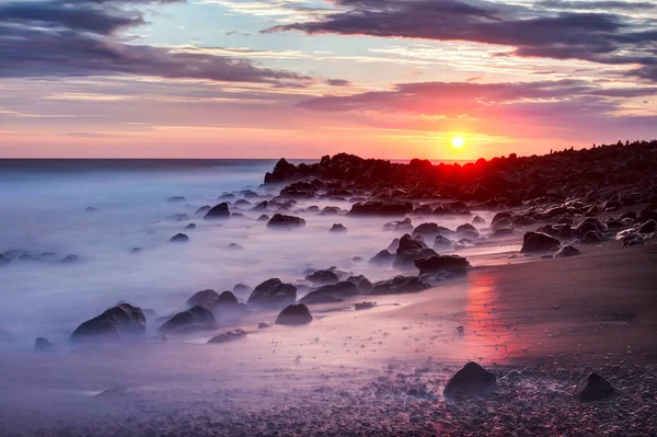 Sunset Etang Venta Costa Reunion Isla — Foto de Stock