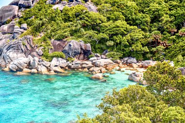 Yaz aylarında Tropikal ada plaj, Tayland similan milli parkı