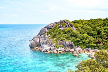 Yaz aylarında Tropikal ada plaj, Tayland similan milli parkı