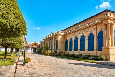 Bangkok, Tayland'da büyük saray ve Wat phra keaw. Asya'nın Güzel Dönüm Noktası. Zümrüt Buda Tapınağı. başkentin manzara