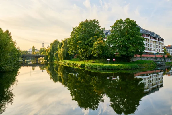 View on rennes city and vilaine river, region of Brittany, as we — 스톡 사진