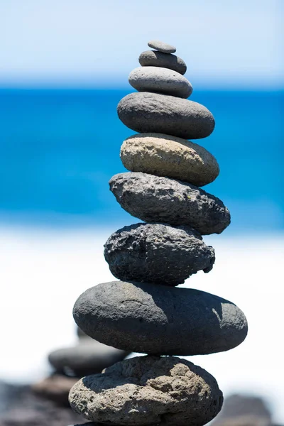 Concept of harmony and balance. Rock Zen on a background of rock