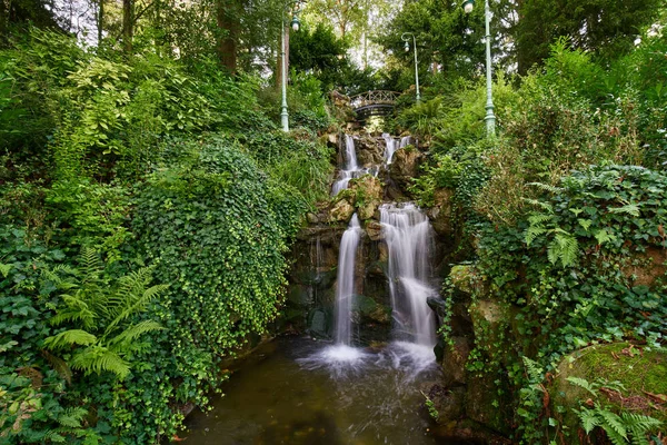 Waterfall thabor park, Rennes, Rennes city, Brittany, France