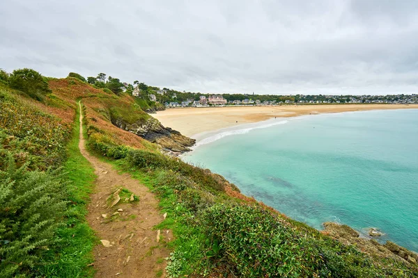 Brittany praia chamada The Big Beach tirada de Pointe de la garde , — Fotografia de Stock