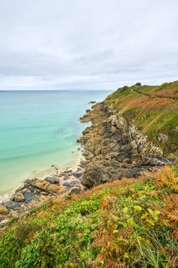 Brittany plaj Pointe de la garde, Saint-Cast-le-guildo, Fransa, Brittany alınan Big Beach denir