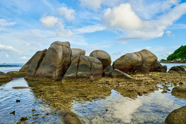 mahe, Seyşeller plaj kuzeyinde tropikal plaj Anse Nord Est