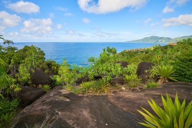 Anse ana patikası, Mahe ve Seyşeller 'in doğa yolunda yürüyüş.
