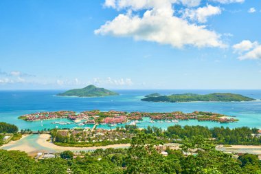 Victoria ve Eden Adaları, Mahe, Seyşeller panoramik görünümü