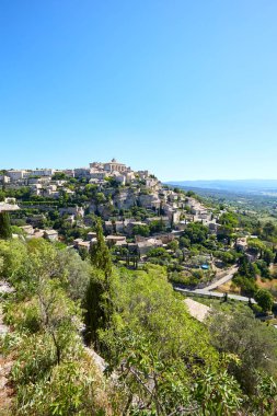 Gordes köyüne bak. Vaucluse, Provence-Alpes-Cote d'Azur, Fransa