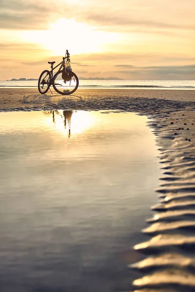 Biking Punte Malaka Beach Sunset Koh Tarutao — Stock Photo, Image
