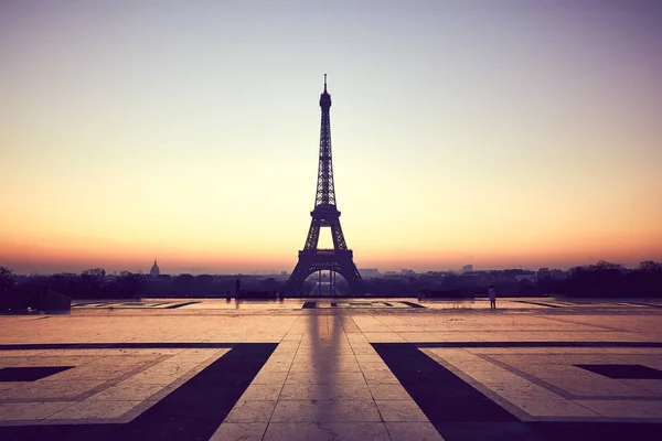 Eiffel Toren Vroege Ochtend Trocadero Parijs Frankrijk — Stockfoto