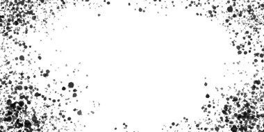 Siyah boya damlalarıyla soyut şeffaf arka plan. Posterler, el ilanları, davetiyeler, grunge ve sanatsal tasarımlar ve yaratıcı dijital projeler için vektör dokusu.
