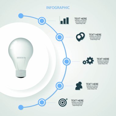 Infographic ampul iş tasarım desen grafik veri bilgileri