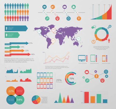 Infographic grafik iş Diyagramı grafik afiş şerit etiket ok öğe desen