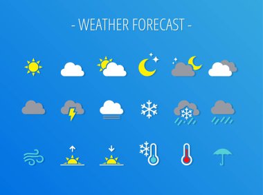Hava tahmini iklim vektör seti
