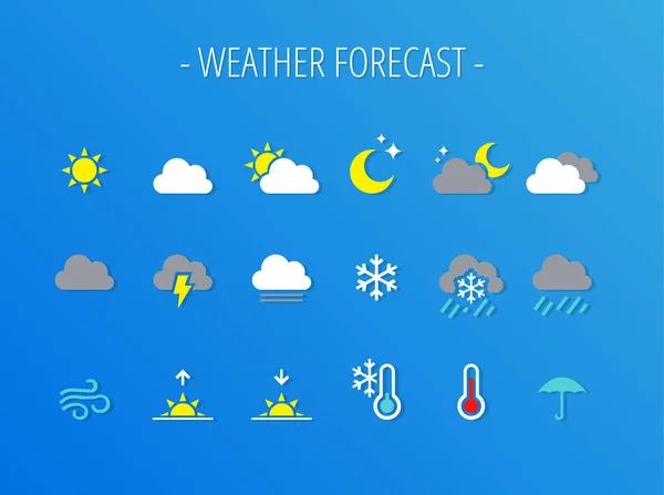 Wettervorhersage Klimavektor Eingestellt — Stockvektor