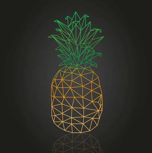 Isometric Abstract Pineapple Vector Design — Stock Vector