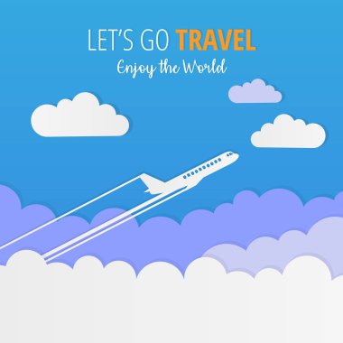 Tatil seyahati gökyüzü yolculuğu tasarımı