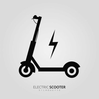 Elektrikli scooter siluet illüstrasyon tasarımı