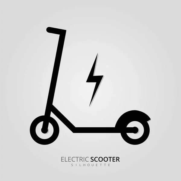 Elektrikli Scooter Siluet Illüstrasyon Tasarımı — Stok Vektör