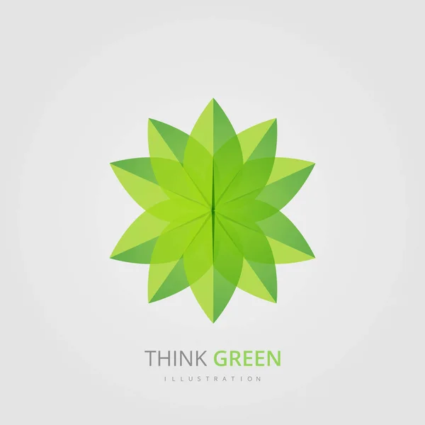 Logo Feuille Naturelle Verte Design — Image vectorielle