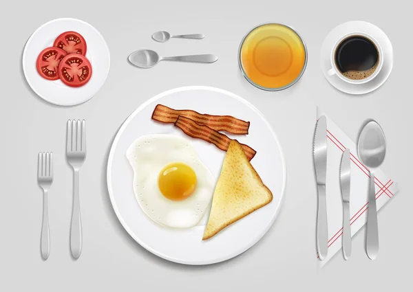 Schönes Frühstück Essen Vektor Design — Stockvektor