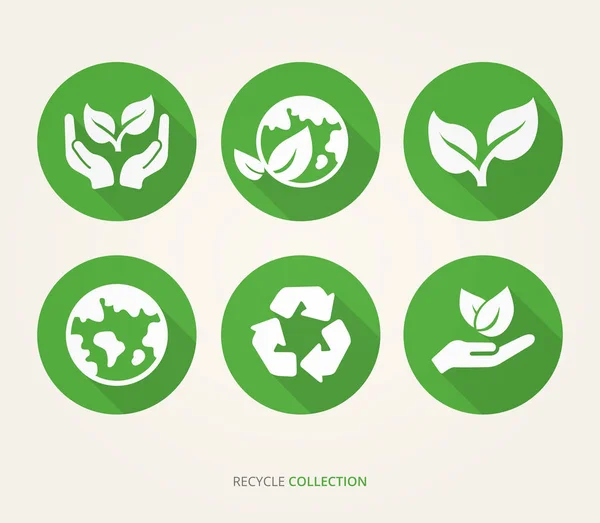 Natuur Ecologie Icoon Set — Stockvector