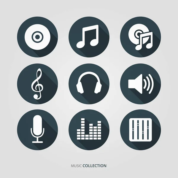 Musik Und Sound Logo Set — Stockvektor