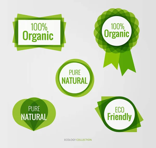Green Natural Ecology Logo Set — Stockový vektor