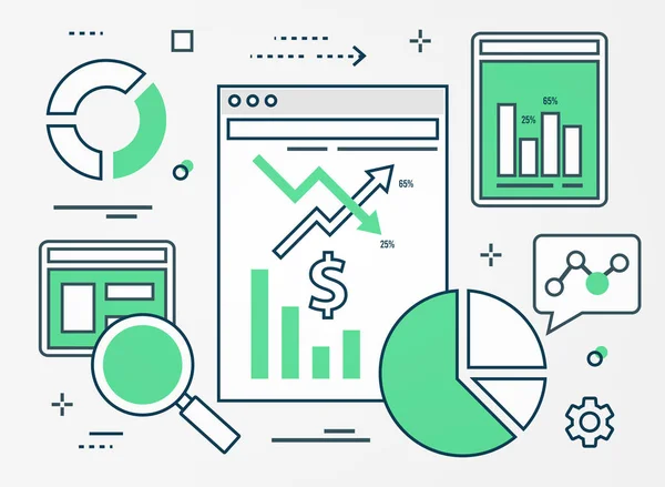 Digital Marknadsföring Infographic Business Mall — Stock vektor