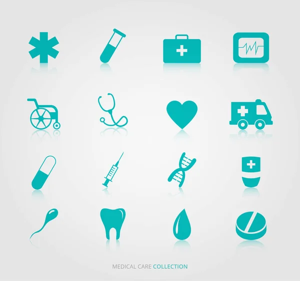 Conjunto Logotipo Cuidados Médicos —  Vetores de Stock
