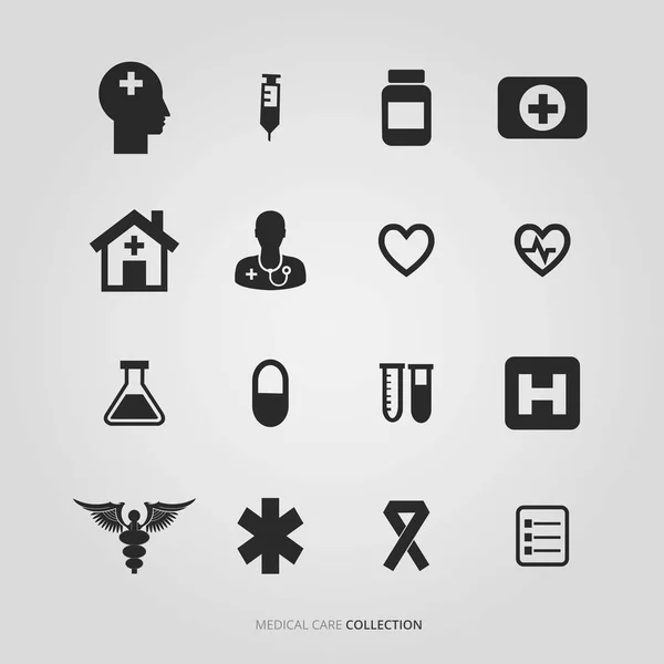 Conjunto Logotipo Cuidados Médicos — Vetor de Stock