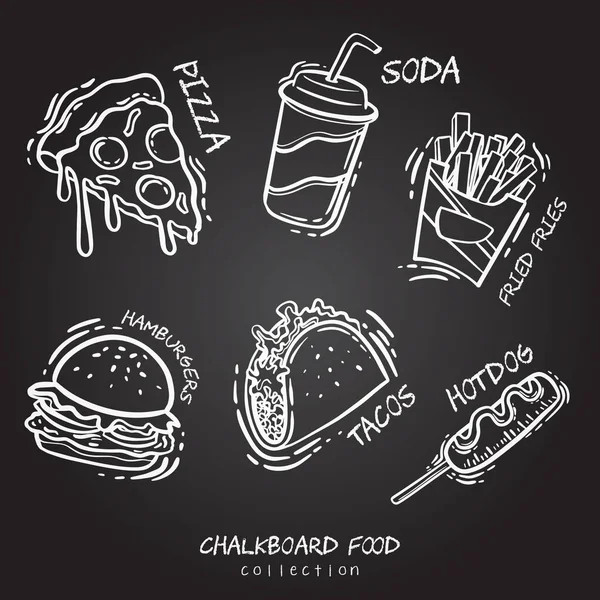 Chalk Food Board Illustrazione Design — Vettoriale Stock