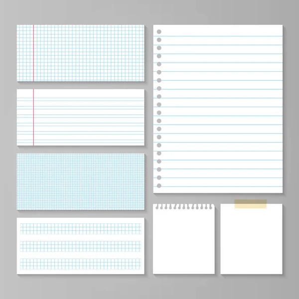 Papel Notas Vector Conjunto — Vector de stock