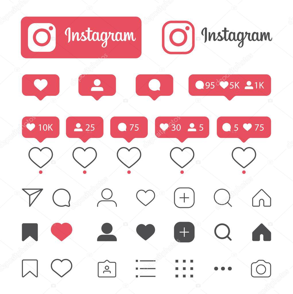 Variety of social media icons