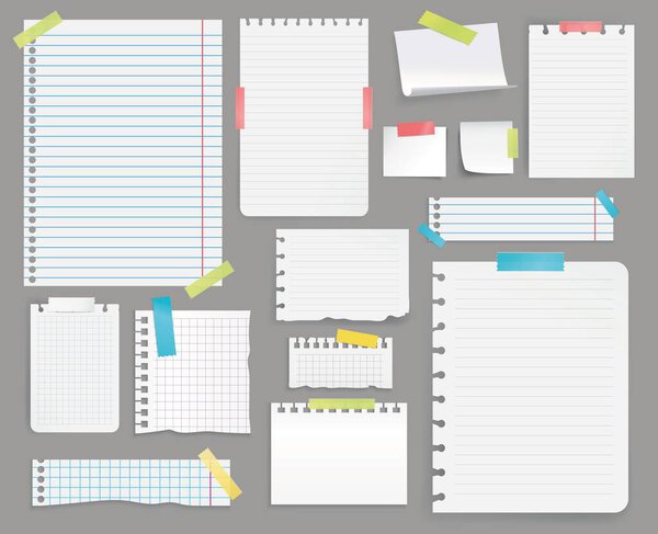 Variety of paper documents set