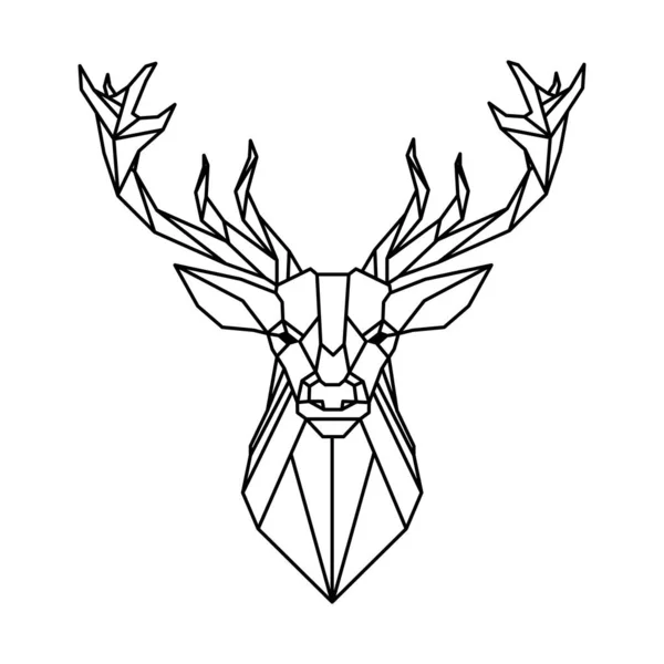 Low Poly Deer Illustration Design — Stock Vector