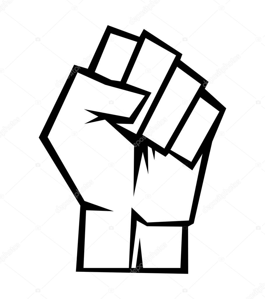 Raised Fist power revolution sign