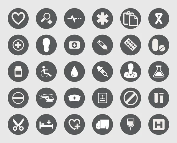 Variety Medical Elements Icons — Stock Vector
