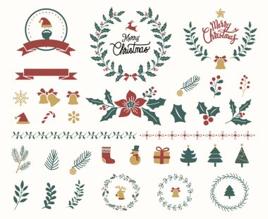 Mutlu noel dekorasyonunun çeşitliliği