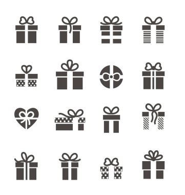 Hediye simgesi seti çeşitliliği